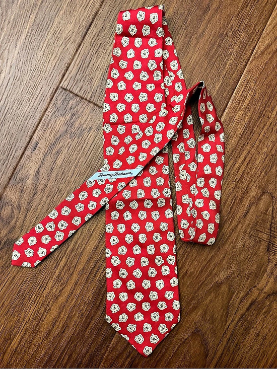 Tommy Bahama Other - Tommy Bahama Red Hibiscus Floral Necktie Cream Tropical Hawaiian Print